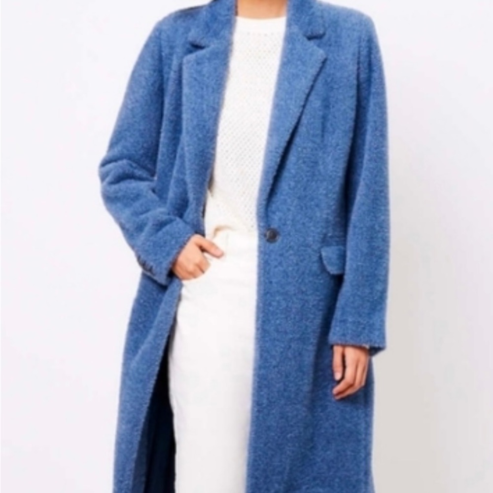 Chic Blue Wool Coat